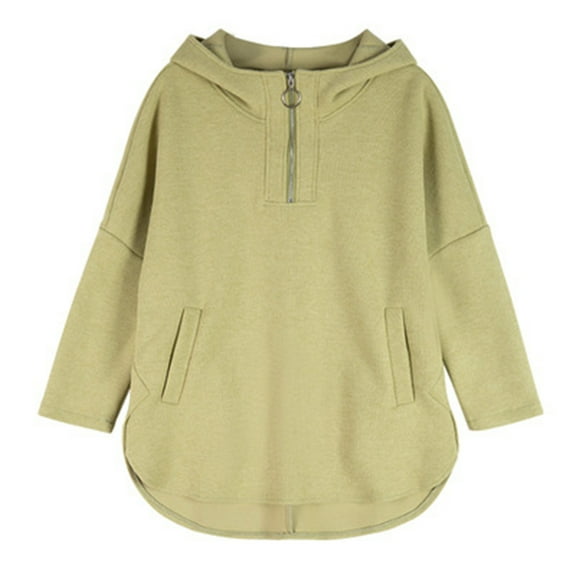 Neewe Womens Long Sleeve Tops Quarter zip Pullover Hoodies Casual Sweatshirts with Pocket