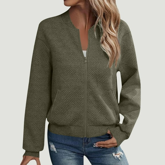 Neewe Womens Long Sleeve Zip Up Sweater Cardigans Sweaters Lightweight Zipper Sweatshirts Jacket S-XXL