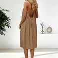 thumbnail image 1 of Neewe Womens Maxi Dress Loose Dresses Summer Casual Plain Halter Neck Sleeveless Backless Sundress House Dress, 1 of 6