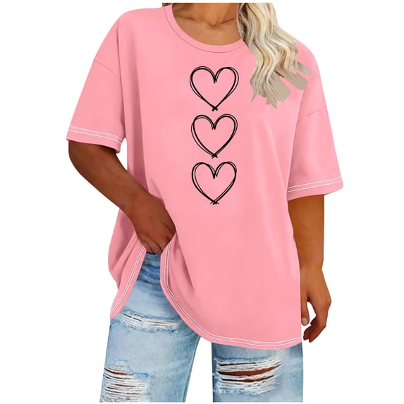 Neewe Womens Oversized Tshirt Graphic Tees Crew Neck Summer Short Sleeve Loose Fit Top
