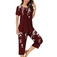 thumbnail image 1 of Neewe Womens Pajama Sets Summer Ladies Pjs 2 Piece Loungewear Capri with Pockets Sleepwear, 1 of 5