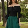 thumbnail image 1 of Neewe Womens Renaissance Peasant Blouse Off Shoulder Trumpet Sleeve Tops S-XXL, 1 of 7