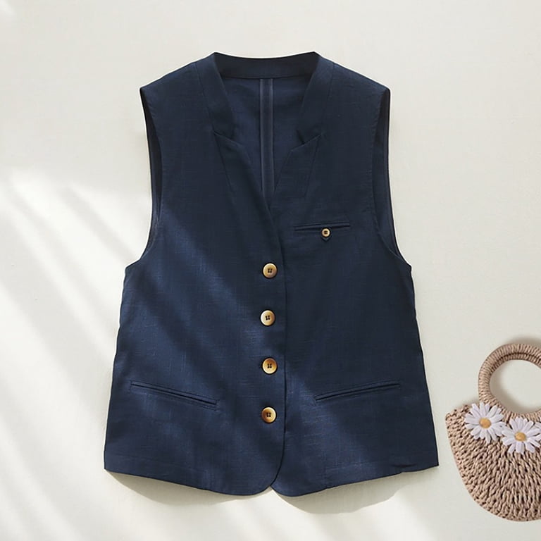 Women's Sleeveless Knit Sweater Vest | V-Neck Button Up, Crochet Y2K Top For Summer 3 thumbnail image