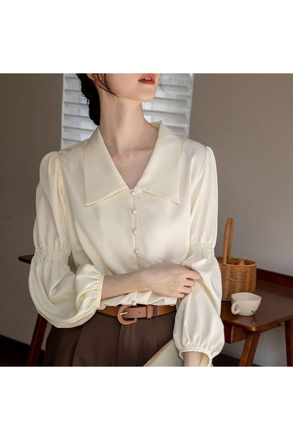 Womens Soft Satin Silk Leopard Button Down Shirts for Women Silky Long Sleeve Work Shirt Dress Blouses Tops