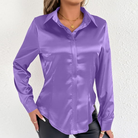 Neewe Womens Soft Satin Silk Leopard Button Down Shirts for Women Silky Long Sleeve Work Shirt Dress Blouses Tops