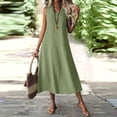 thumbnail image 1 of Neewe Womens Summer Maxi Dresses Loose Casual Classic Plain V Neck Sleeveless Flowy Hem Long Sundress Daily, 1 of 6