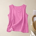 thumbnail image 1 of Neewe Womens Summer Tank Tops Plain Round Neck Sleeveless Casual Loose Fit Split Hem Basic Blouse Shirt, 1 of 4