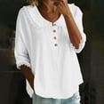 thumbnail image 1 of Neewe Womens Summer V Neck T Shirts Casual 3/4 Sleeve Flowy Tops Cute Loose Fit Basic Tees, 1 of 9