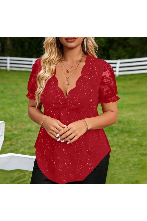 Womens Summer casual printed round neck Tops Trendy 2 in 1 Blouses Short Sleeve Shirts Casual T Shirts Beach Vacation Clothes