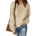 thumbnail image 1 of Neewe Womens Sweaters Fall 2025 Cable Knit Long Sleeve Crewneck Oversized Sweater Chunky Pullover Loose Outfits, 1 of 7