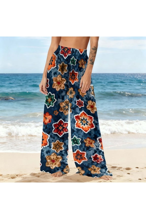 Womens Swimsuits Cover Up Pants for Women Boho High Waist Swimwear Pants Sheer Beach Bikini Bottoms