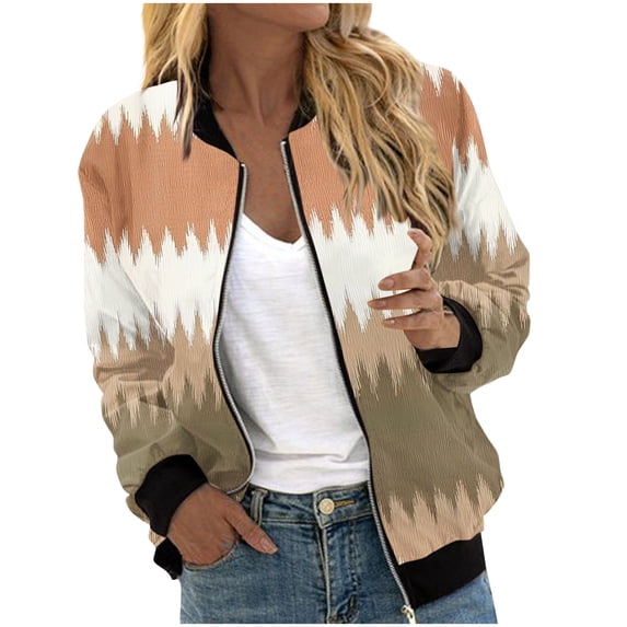 Neewe Womens Zip Up Sweatshirts Jackets Long Sleeve Casual Loose Outwear with Pockets