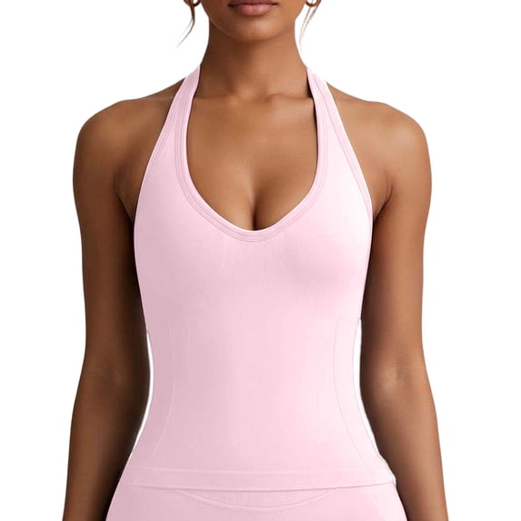 Neewe Workout Tank Tops for Wome Summer Seamless Full Length Gym Tops Athletic Yoga Top Built in Bra
