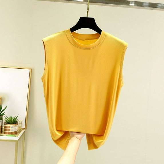 Neewe Workout Tops for Women Basic Tank Summer 2026 Camisole Crewneck Loose Fit Modal Sleeveless Top