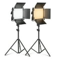 thumbnail image 1 of Neewer 2-Pack 660 LED Light Kit - Bi-Color 3200-5600K, CRI96+, w/75" Stands & Barndoors, Black, 1 of 9