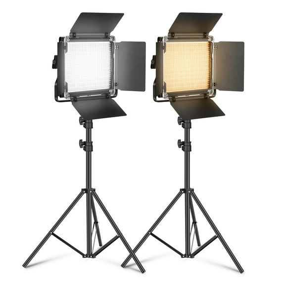 Neewer 2-Pack 660 LED Light Kit - Bi-Color 3200-5600K, CRI96+, w/75" Stands & Barndoors, Black