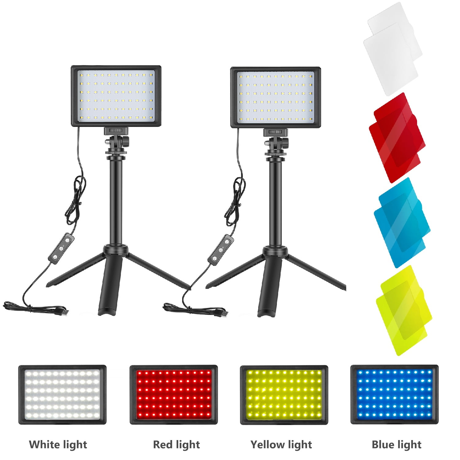 Neewer 2 Packs Portable Photography Lighting Kit Dimmable 5600K