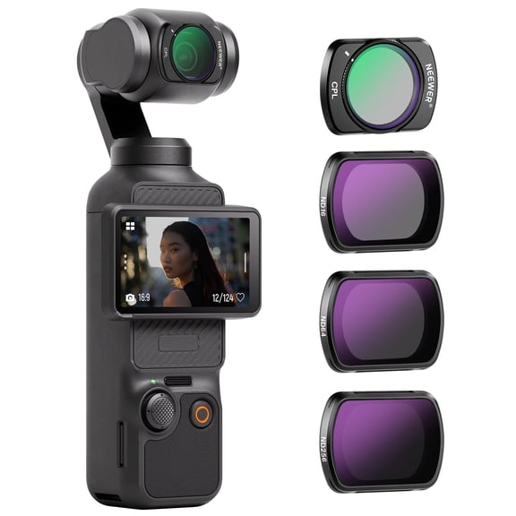 Neewer HD Filter Kit for DJI OSMO Pocket 4 & Pocket 3 - CPL/ND16/ND64/ND256, Magnetic, Aluminum Frame
