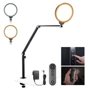 Neewer R18 18W 7" Desktop Ring Light with Stand & C-Clamp Arm, Full Screen LED, for Video Conference/Streaming/Makeup/Zoom