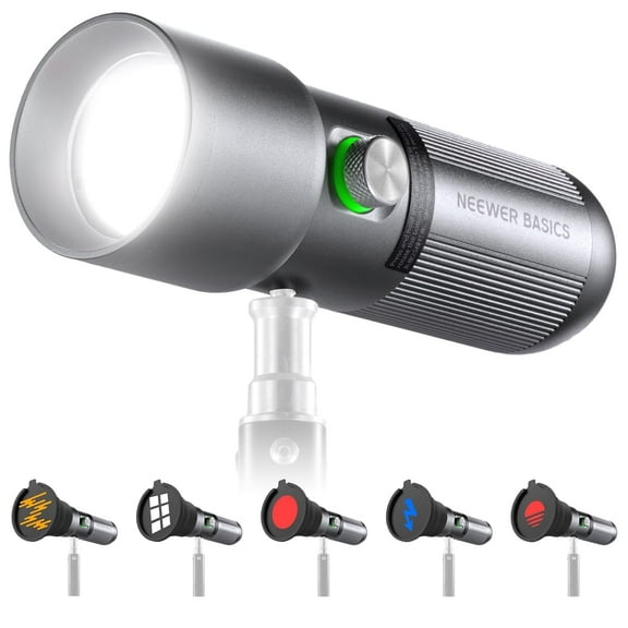 Neewer FL10 Rgb Photography Flashlight, 10W LED with 20 Gobo Filters & 4 Colors, CRI95+, 7500mAh for Studio/Video Lighting
