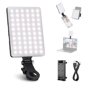 Neewer NL-60AI Clip-On Selfie Light, 60 LED, 2000mAh, CRI95+, 3 Modes, Portable for Phone/Tablet/Zoom/Tiktok