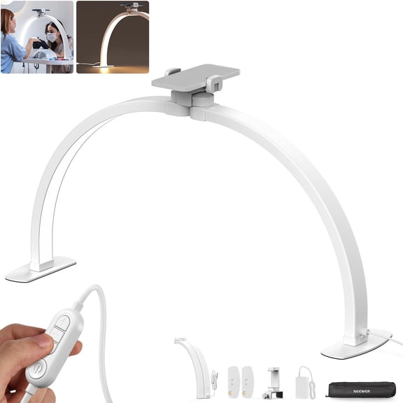 Neewer Basics 29" LED Half Moon Nail Light with Phone Holder