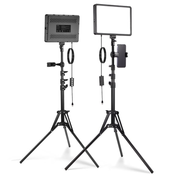 Neewer Basics BP300 2-Pack LED Video Light Kit - 2700K-6500K, 850lx, w/59" Stands & Phone Holders
