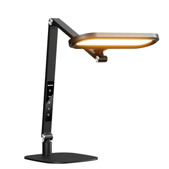 Neewer Basics FR16 16W LED Desk Lamp - Dimmable, 5 Color Modes, CRI95, Foldable, Memory Timer, Eye-Caring
