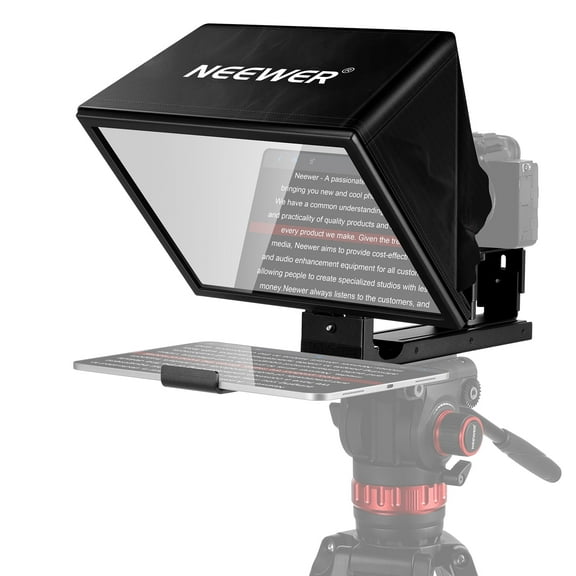 Neewer Basics X12B 12" Teleprompter - Liftable, No Assembly, Remote/App Control, for iPad/Phone/DSLR, iOS/Android