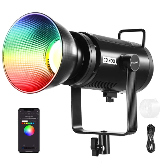 Neewer CB300C RGB LED Light - 300W, 2500K-7500K CRI97+, Bowens Mount, APP/2.4G Control