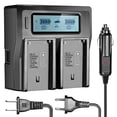 thumbnail image 1 of Neewer Dual-Channel LCD Display Battery Charger with 3 Plug(US Plug,EU Plug,Car Adapter) for Sony NP-F550/F570/F750/F770/F930/F950/F960/F970, NP-FM50/FM500H/QM71/QM91/QM71D/QM91D Camcorder Batter, 1 of 1