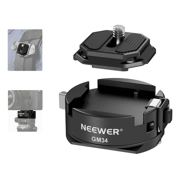 Neewer GM34 Quick Release Plate Kit, Auto-Lock Arca-Type QR Mount for Peak Design Capture V3, 11lb Load, Compatible with Arca Swiss