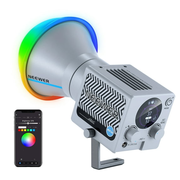 Neewer HS60C 60W RGB LED Video Light - APP/2.4G Control, 2700-6500K CRI97+, for Streaming/Recording