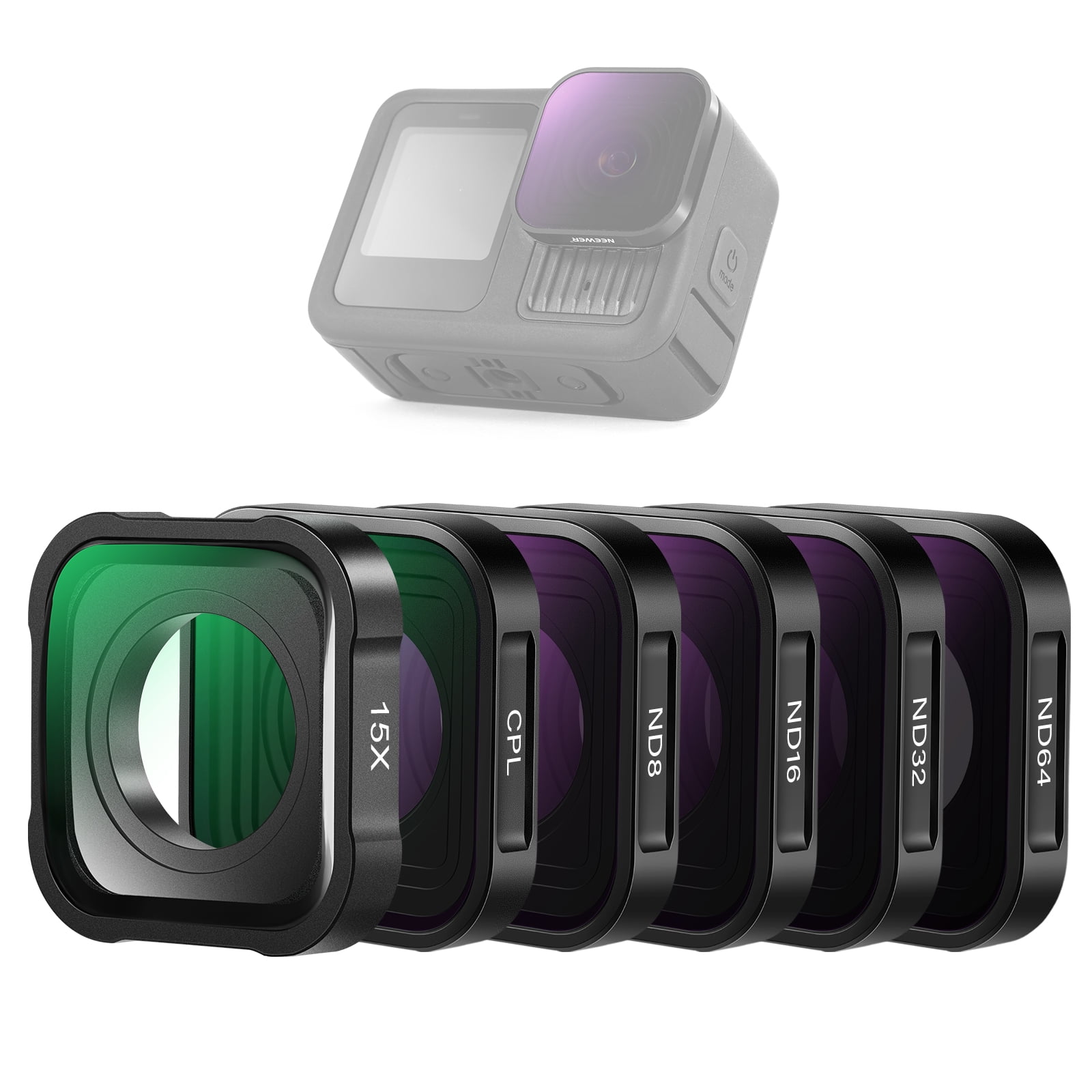 Rollei F:X Pro ND Set – 3 Filtri Densità Neutra (ND8, ND64, ND1000) In Vetro Gorilla, 112 Mm
