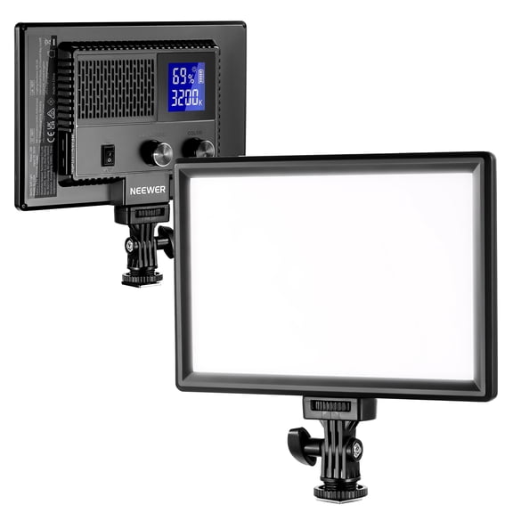 Neewer NL-116AI 9" LED Video Light Panel, 3200K-5600K CRI95+, 4000mAh Battery, USB-C, Dimmable for Photography/Streaming/Recording