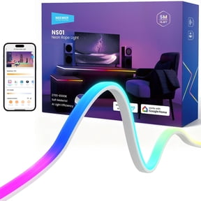 Neewer NS01 16.4ft AI RGB IC Neon Rope Light, App/Voice Control, Cuttable, for Bedroom/Gaming Room Decor
