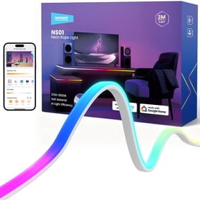 Neewer NS01 9.8ft AI RGB IC Neon Rope Light, App/Voice Control, Cuttable, for Bedroom/Gaming Room Decor