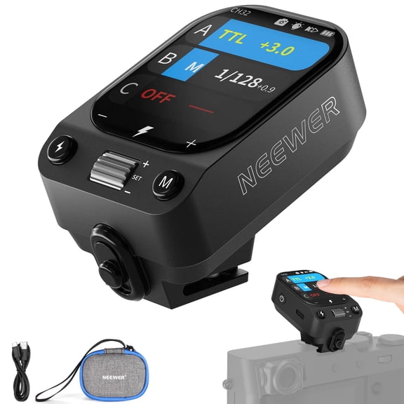 Neewer QZ-F TTL Wireless Flash Trigger, 1/8000s HSS, 1000mAh Battery, OLED Touchscreen, for 2.4G Q System Flashes