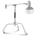 thumbnail image 1 of Neewer SC186W Heavy Duty C Stand with Casters, 43"-73" Height, 33" Boom Arm, 2 Grip Heads for Studio Lights/Softbox/Reflector, 1 of 9
