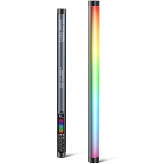 Neewer TL60 RGB Tube Light - 20W RGBWW LED Video Light w/APP/DMX Control, 2500-10000K CRI97+, 7 FX for Studio/Streaming