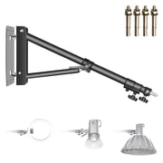 Neewer Aluminum Alloy Adjustable Wall Mount Boom Arm - 130cm/4.3ft, 180° Rotation, Holds Lights, Softboxes, Reflectors (Black)
