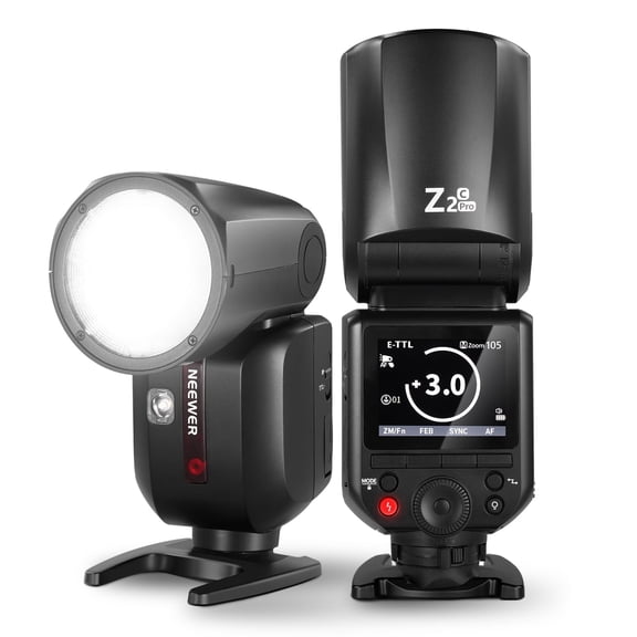 Neewer Z2PRO-C Round Head Flash, 76Ws 2.4G TTL, 1/8000s HSS, TTL/M/TCM Switch, 3000mAh, 600 Flashes