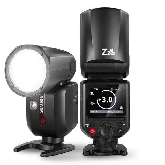 Neewer Z2PRO-S 2.4G TTL Round Head Flash for Alpha A9 III, 76Ws HSS 1/8000s, TTL/M Mode & 600 Full Power Flashes