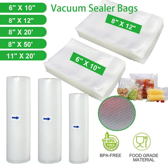 NefLaca 1 Roll 8"x20' Vacuum Sealer Bags Food Saver Embossed Bag Combo Vacuum Seal Rolls for Food, Clear