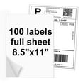 NefLaca 100 Full Sheets Sticker Paper for Laser & Ink Jet Printers, 8.5