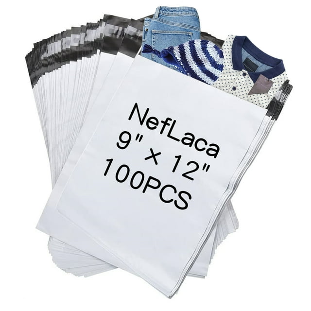 NefLaca 100pcs 9x12 Poly Mailers, Plastic Mailing Envelopes Shipping