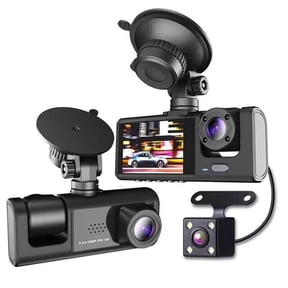 NefLaca 1080P HD Car Dual Lens Dash Cam Front/Rear/Inside Video Recorder Camera G-sensor