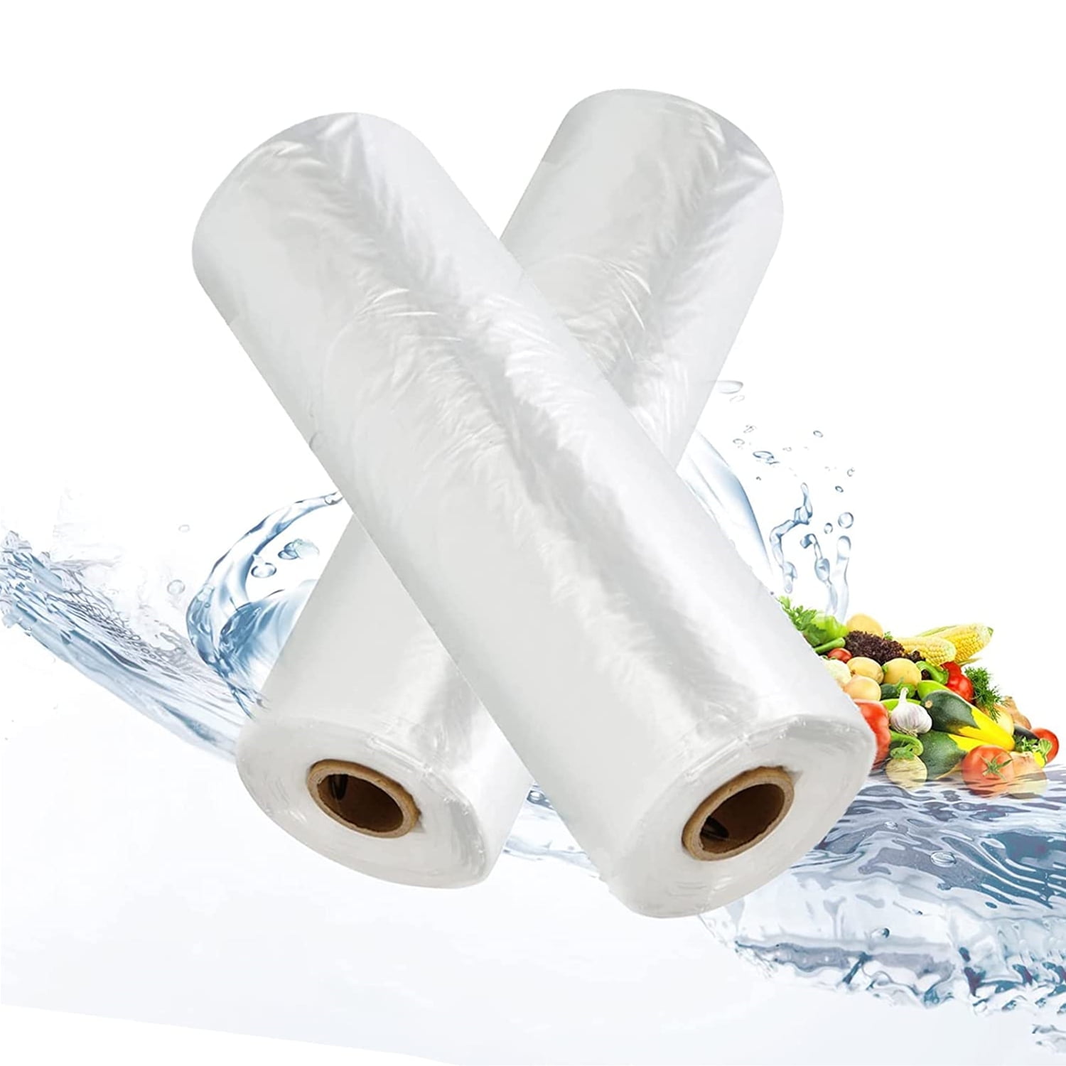 NefLaca 12" x 20" Plastic Produce Bags, Clear Food Storage Bags for Bread Fruits Vegetable, 350 Bags/Roll, 2 Rolls