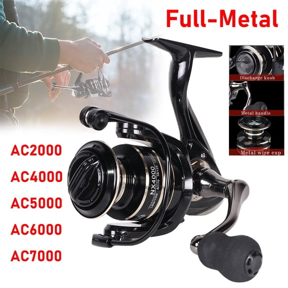 NefLaca 12BB Metal Spinning Fishing Reel 5.2:1 Freshwater Saltwater Left Right Hand Reel-5000
