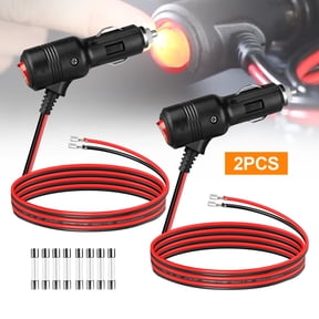 NefLaca 12V Car Cigarette Lighter Plug Socket Heavy Duty Adapter with On/Off Switch-2Pcs